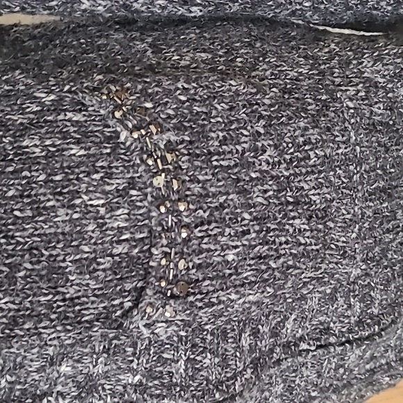 BKE Boutique zip up beaded pocket cardigan sweater - Picture 2 of 5